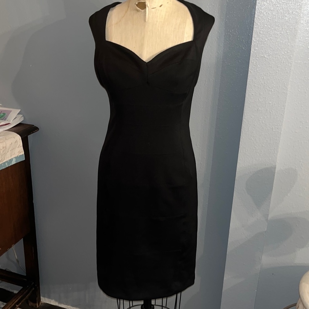 White House Black Market body con black dress